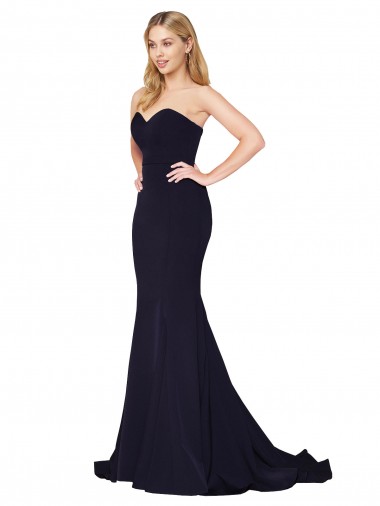 Sweetheart High Neck Sweep Train Sleeveless Formal Crepe Bridesmaid Dress / Prom Dress Melbourne