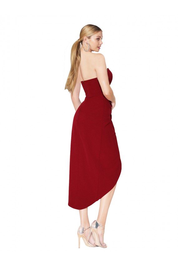 Cocktail Length Sweetheart Mermaid Wrap Formal Crepe Bridesmaid Dress / Prom Dress Melbourne