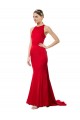 High Neck Mermaid Open Back Formal Crepe Maxi Bridesmaid Dress / Prom Dress with Train Detail Melbourne