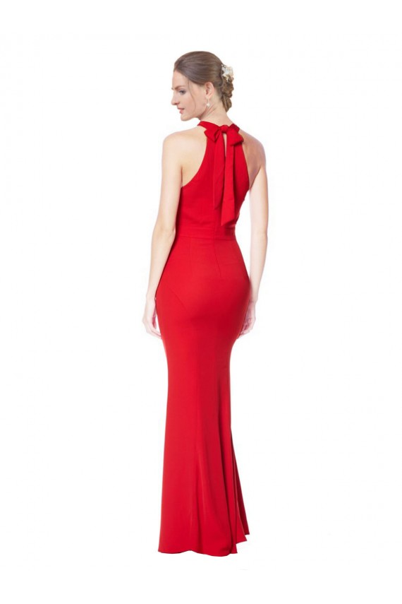 Halter Neck Keyhole Back Sleeveless Formal Crepe Maxi Bridesmaid Dress / Prom Dress Melbourne