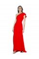 High Neck Ruffle Frill One Shoulder Maxi Formal Crepe Bridesmaid Dress / Prom Dress Melbourne