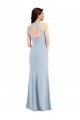 Open Back Halter Maxi Formal Crepe Bridesmaid Dress / Prom Dress with Draped Bow Melbourne
