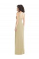 Wide Strap Slash Cutout Empire Formal Crepe Bridesmaid Dress / Prom Dress with Front Slit Melbourne