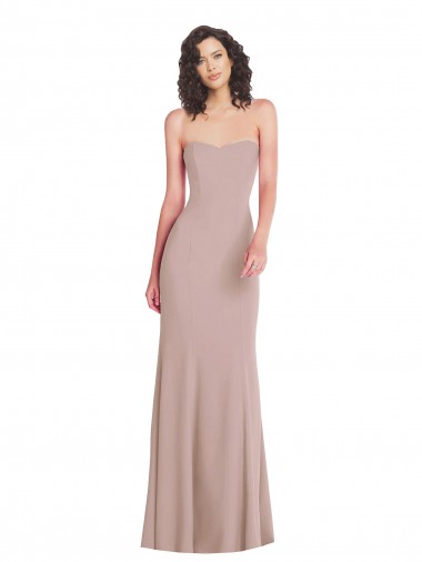 Shop Strapless Princess Line Formal Crepe Mermaid Bridesmaid Dress / Prom Dress Melbourne