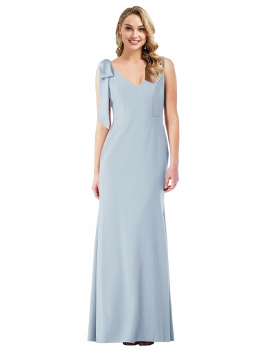 Shop V-Back Bow Shoulder Trumpet Bridesmaid Dress / Prom Dress Melbourne
