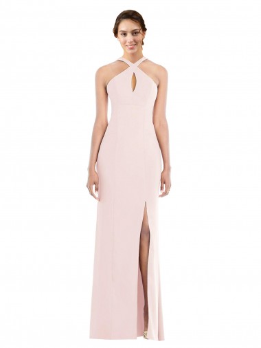 Criss Cross Halter Princess Line Trumpet Formal Crepe Bridesmaid Dress / Prom Dress Melbourne