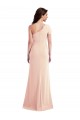 One Shoulder Cap Sleeves Trumpet Formal Crepe Bridesmaid Dress / Prom Dress with Front Slit Melbourne