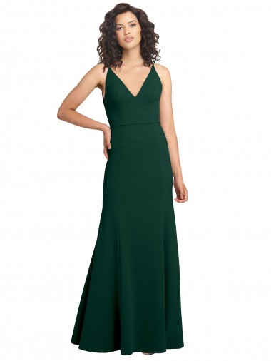 Shop Form Fitting Stretch Formal Crepe A-Line Bridesmaid Dress / Prom Dress Melbourne