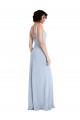 Slim Square Neck Fit and Flare Full Length Stretch Crepe Bridesmaid Dress / Prom Dress Melbourne