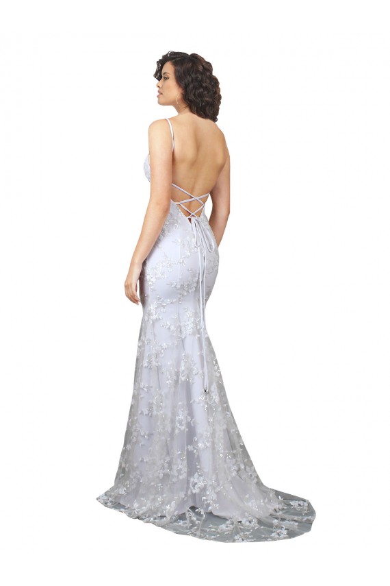 V-Neckline Backless Floral Patterned Sequin Formal Bridesmaid Dress / Prom Dress Melbourne