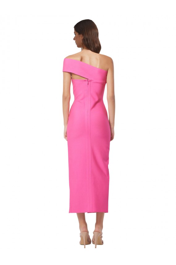 One Shoulder Neckline Short Midi Length Formal Crepe Bridesmaid Dress / Cocktail Prom Dress Melbourne