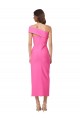 One Shoulder Neckline Short Midi Length Formal Crepe Bridesmaid Dress / Cocktail Prom Dress Melbourne