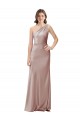 One Shoulder Black-Tie Floor Length Long Formal Stretch Satin Bridesmaid Dress / Prom Dress Melbourne