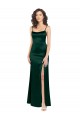 Long Slim Scoop Neck Formal Stretch Satin Bridesmaid Dress / Prom Dress with Open Back Melbourne