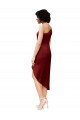 One Shoulder Cocktail Midi Length Short Formal Stretch Satin Wrap Style Bridesmaid Dress / Prom Dress Melbourne