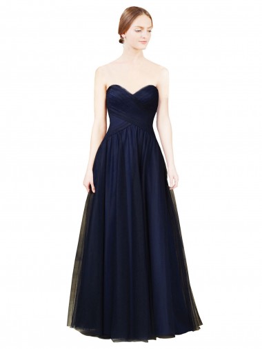 Shop Draped Bodice Sweeheart Long Tulle Bridesmaid Dress Melbourne