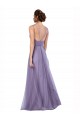 Flowy A-Line Tulle Bridesmaid Dress with Double Straps and V-Neck Melbourne