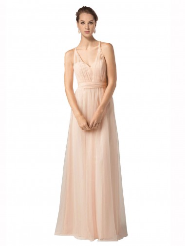 Shop Sweetheart A-Line Tulle Bridesmaid Dress with Shirred Bodice Melbourne