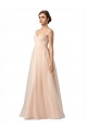 Illusion Sleeves Tulle Bridesmaid Dress with Shirred Bodice and Sweetheart Neckline Melbourne