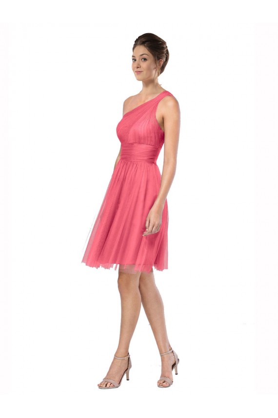 One Shoulder Short Knee Length Tulle Bridesmaid Dress Melbourne