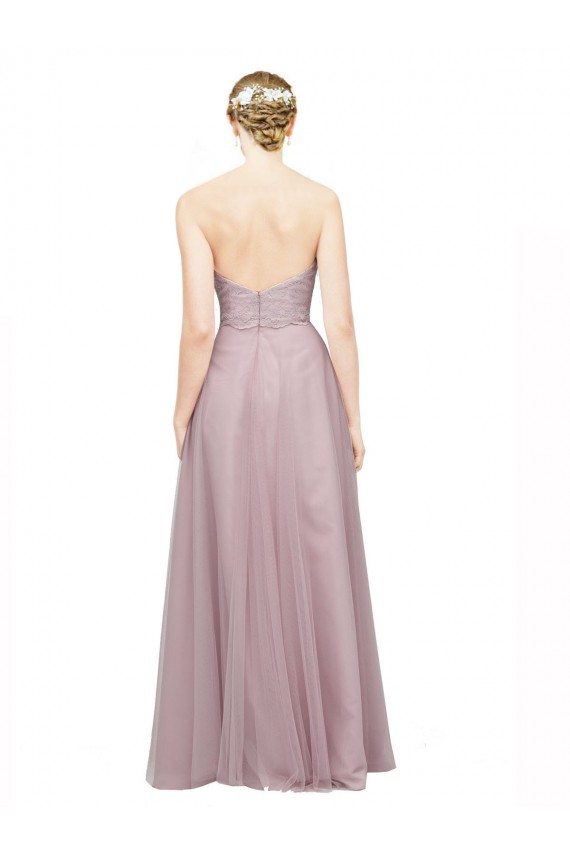 Sweetheart Neckline Long Tulle Bridesmaid Dress with Lace Bodice Melbourne