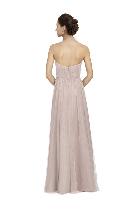 Long Strapless Tulle Bridesmaid Dress with Pleated Bodice Melbourne