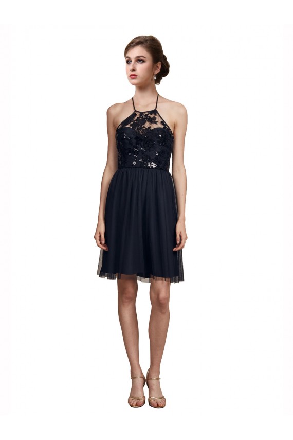 High Neck Illusion Bodice Bridesmaids Dress Melbourne