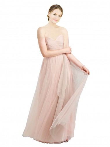 Shop Long Floor Length Sweetheart Pleated Tulle Bridesmaid Dress Melbourne