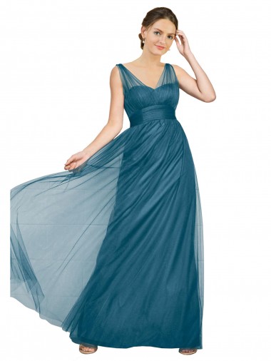Shop Long V-Neck Soft Tulle Bridesmaid Dress Melbourne