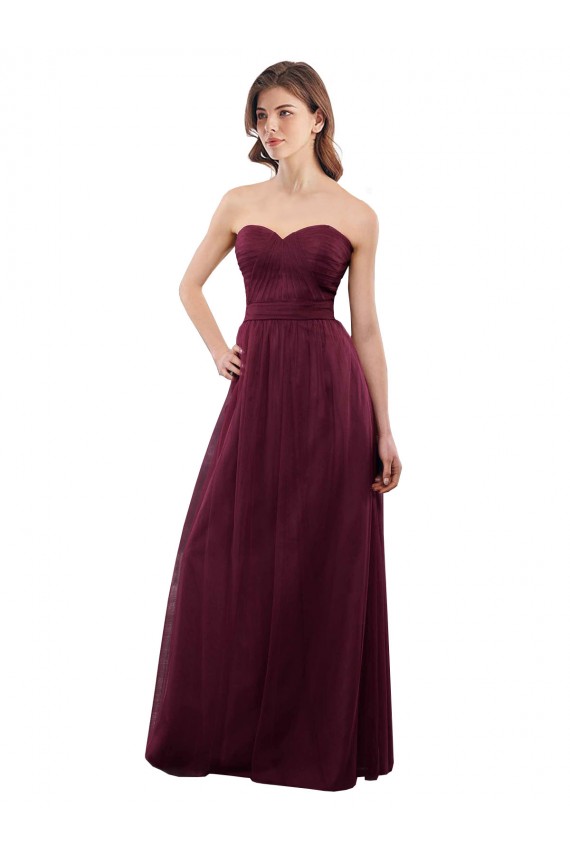 Strapless Tulle A-line bridesmaid dress with pleated top Melbourne