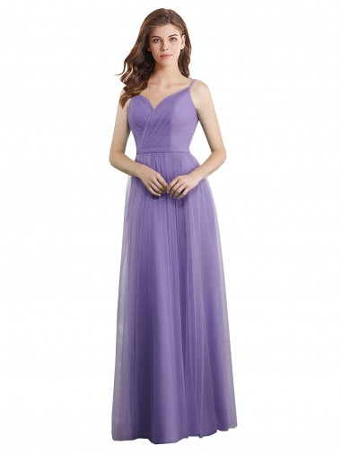 Shop Sweetheart Deep V-Back Tulle Bridesmaid Dress with Draped Bodice Melbourne