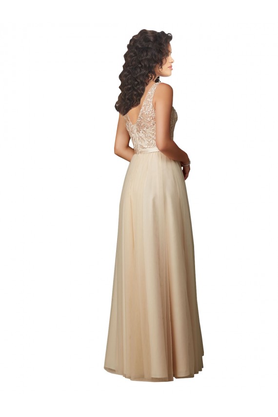 Long Tulle Bridesmaid Dress with Embroidery and Beading Melbourne
