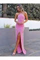 Halter Sleeveless Long Floor Length Velvet Sequin Prom Dress with Slit Melbourne