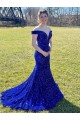 Off the Shoulder Sleeveless Long Sweep Train Velvet Sequin Prom Dress Melbourne