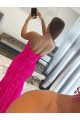 Strapless Sleeveless Long Sweep Train Velvet Sequin Prom Dress with Side Slit Melbourne