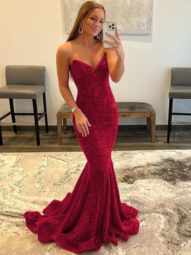 Sweetheart Sleeveless Long Sweep Train Velvet Sequin Prom Dress Melbourne