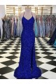 V-Neck Sleeveless Long Velvet Sequin Prom Dress Melbourne