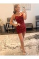 Spaghetti Straps Criss Cross Back Sleeveless Short Velvet Sequin Homecoming Dress / Prom Dress Melbourne