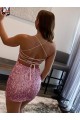 Spaghetti Straps Sleeveless Short Velvet Sequin Homecoming Dress / Prom Dress Melbourne