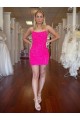 Spaghetti Straps Open Back Sleeveless Short Velvet Sequin Homecoming Dress / Prom Dress Melbourne