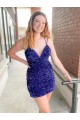 Sleeveless Short Velvet Sequin V-Neck Homecoming Dress / Prom Dress Melbourne