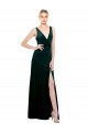 Sleek V-Neck Long Formal Velvet Bridesmaid Dress / Prom Dress with Side Slit Melbourne