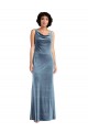 Floor Length Cowl Neck Long Stretch Velvet Maxi Bridesmaid Dress / Prom Dress Melbourne