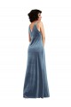 Floor Length Cowl Neck Long Stretch Velvet Maxi Bridesmaid Dress / Prom Dress Melbourne