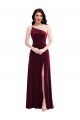 One Shoulder Spaghetti Strap Velvet Maxi Bridesmaid Dress / Prom Dress with Pockets Melbourne