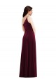 One Shoulder Spaghetti Strap Velvet Maxi Bridesmaid Dress / Prom Dress with Pockets Melbourne