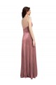 Low Scoop Back Long V-Neck Formal Velvet Slip Bridesmaid Dress / Prom Dress Melbourne