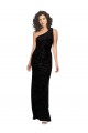 One Shoulder Long Sheath Sleeveless Floral Velvet Bridesmaid Dress Melbourne