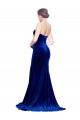 Strapless Ruched Formal Velvet Bridesmaid Dress / Prom Dress with Sweep Train and Front Slit Melbourne