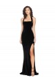 Halter Neck Wide Straps Long Velvet Bridesmaid Dress / Prom Dress with Side Split Melbourne